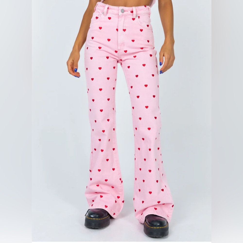 Look Sky heart bell bottoms.